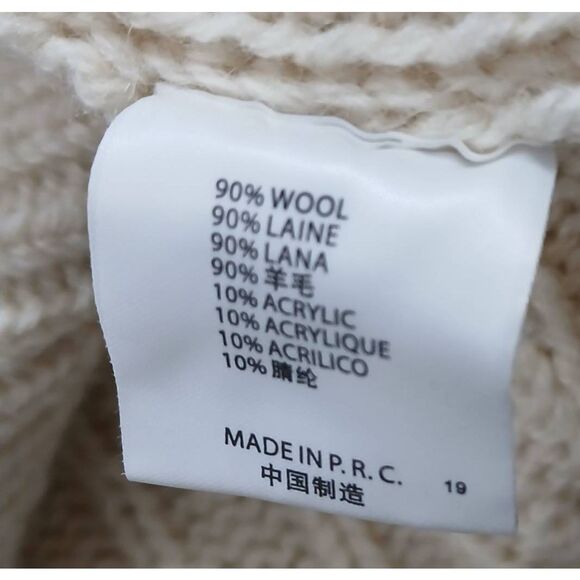 Brandy Melville womens sweater cable knit xl beige preppy classic teacher wool - Picture 9 of 10